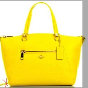 Coach Yellow Leather Satchel Tote